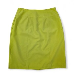 Chartreuse Slime Green Straight Pencil Knee Length Skirt Size 8 Career Office